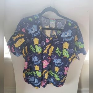 Care Bare Cherokee I love Care Bears V Neck Scrub Top Plus size 2X